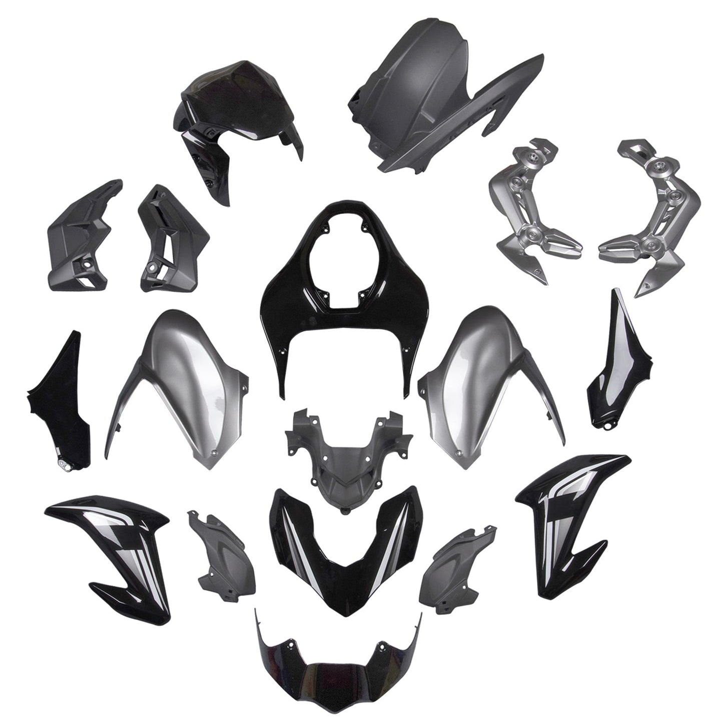 2017-2019 Fairing Fit for Kawasaki Z900 Silver Black Injection Plastic Bodywork Generic