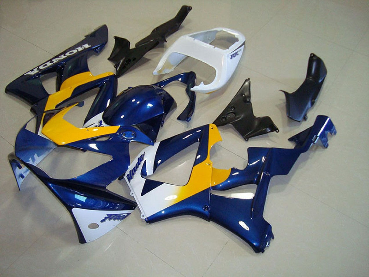 2000-2001 Dark Blue Yellow White Honda CBR900RR 929 Motorcycle Fairings