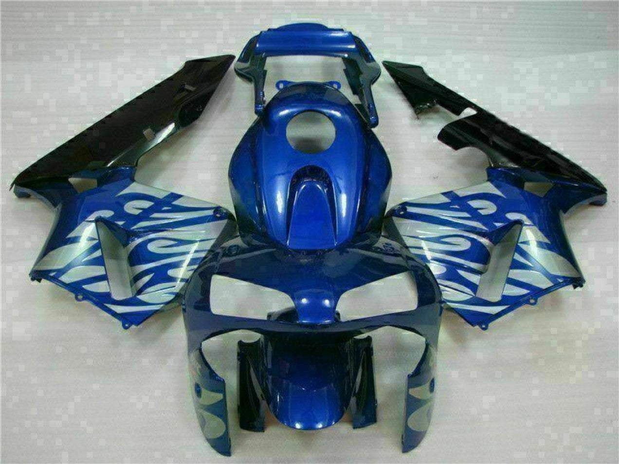 2003-2004 Blue with Silver Flame Honda CBR600RR Motorcycle Fairings