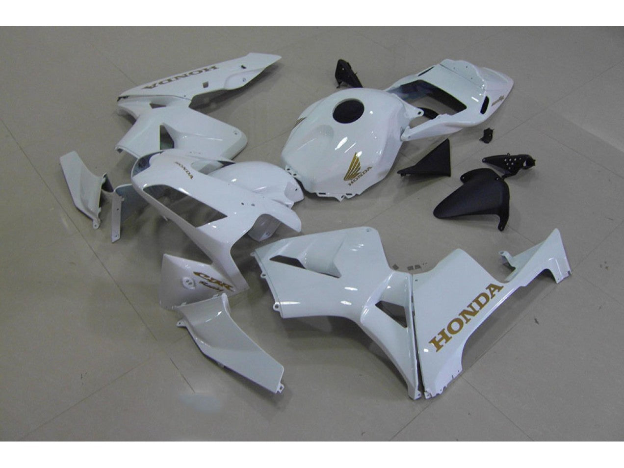 2003-2004 White Gold Honda CBR600RR Motorcycle Fairings