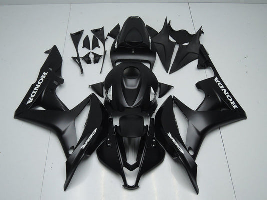 2007-2008 Matte Black with White Sticker Honda CBR600RR Motorcycle Fairings