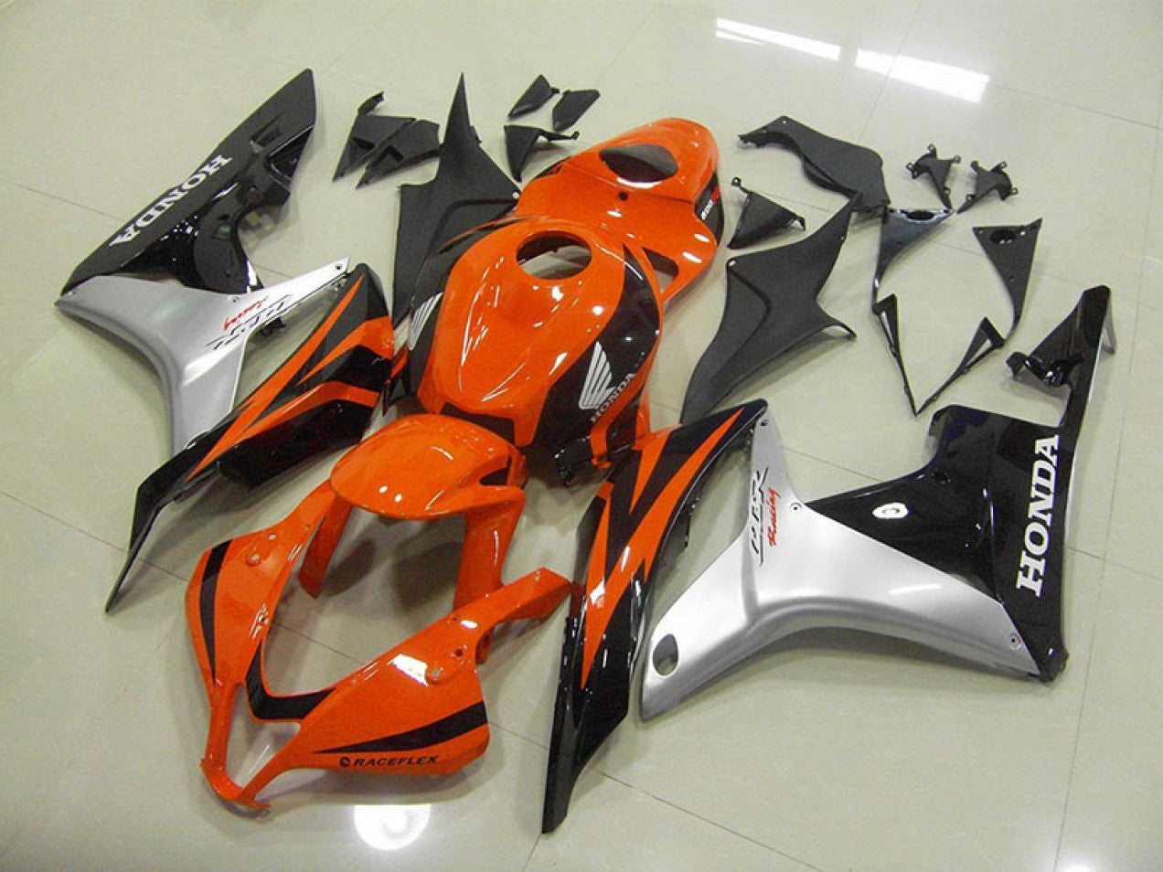 2007-2008 Orange Silver Black Honda CBR600RR Motorcycle Fairings & Bodywork