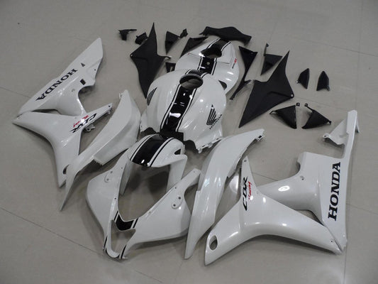 2007-2008 Pearl White with Black Stripe Honda CBR600RR Motorcycle Fairings