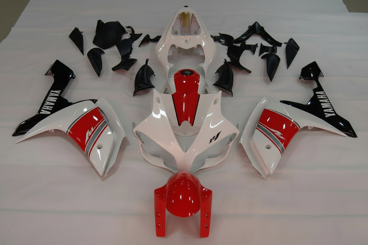 Motorcycle bodywork pieces with Yamaha branding on a white background