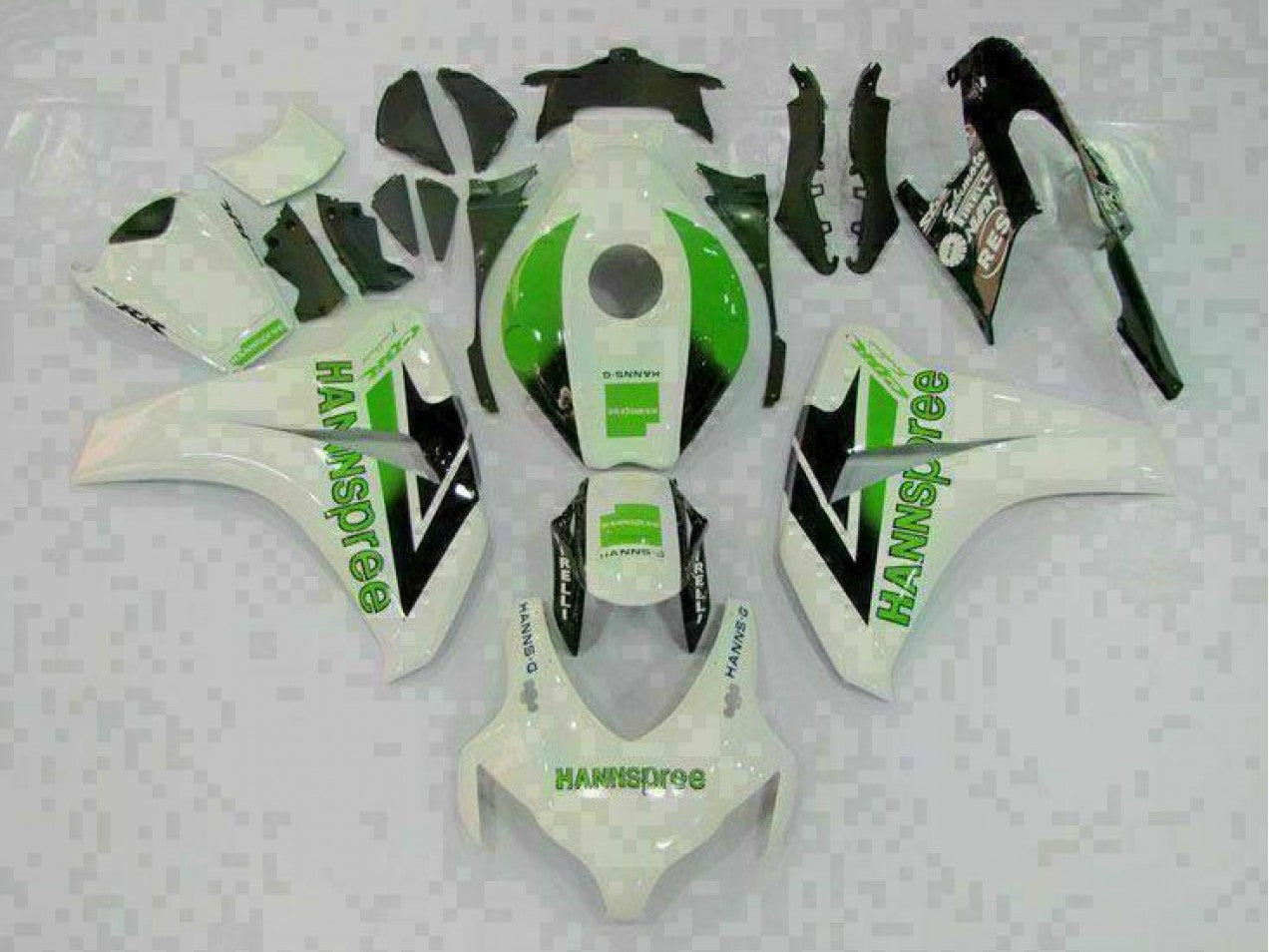 2008-2011 Green White Honda CBR1000RR Full Fairing Kit