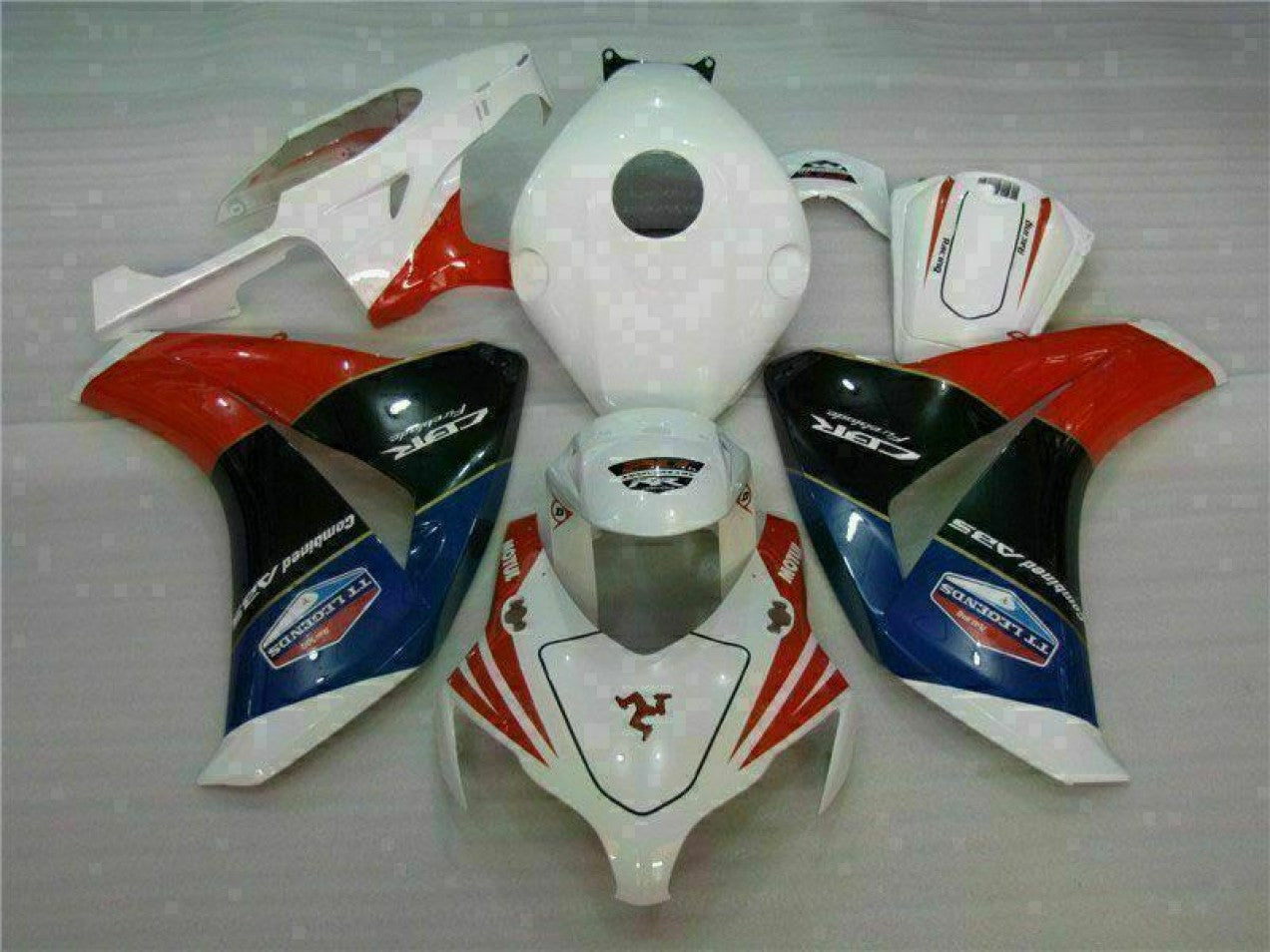 2008-2011 Red White Honda CBR1000RR Complete ABS Motorcycle Fairings