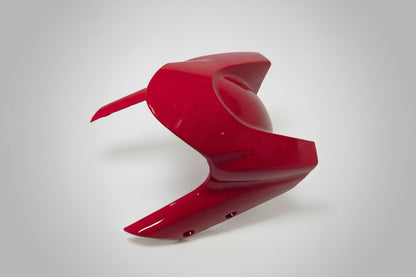 Red motorcycle seat cover on a white background
