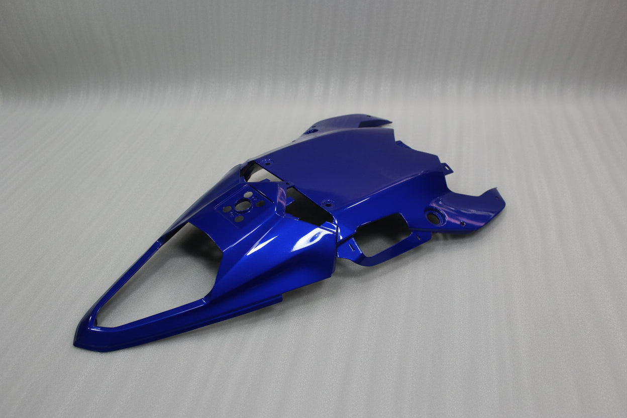 Blue motorcycle fairing on a gray background