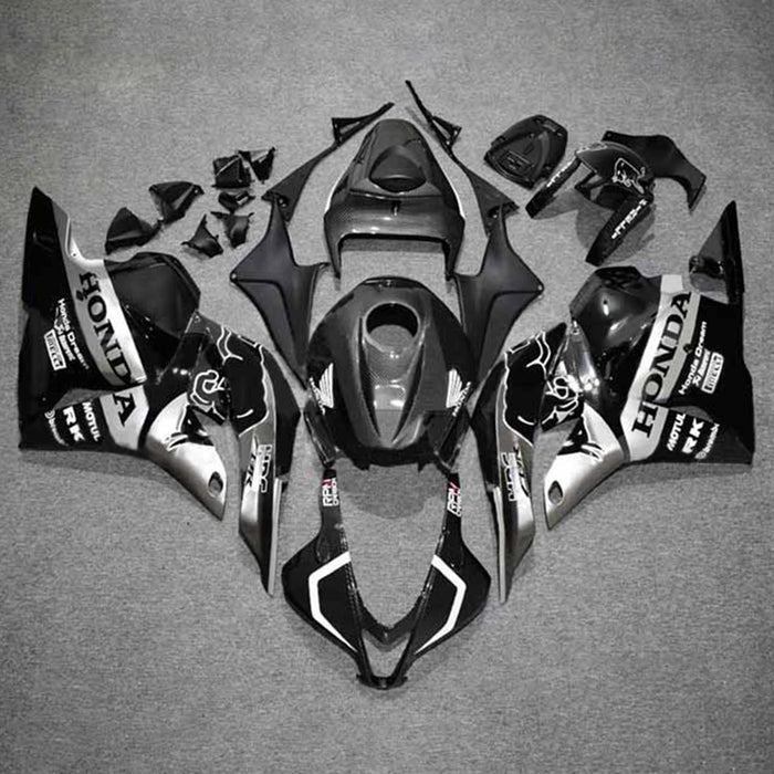 2009-2012 Honda CBR600RR Carbon Fiber Black White Letter Fairing Kit