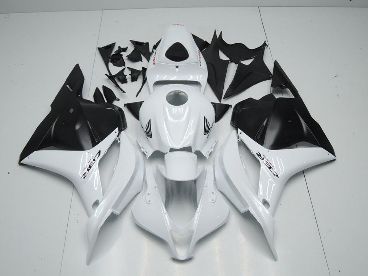 2009-2012 White Matte Black Honda CBR600RR Motorcycle Fairings