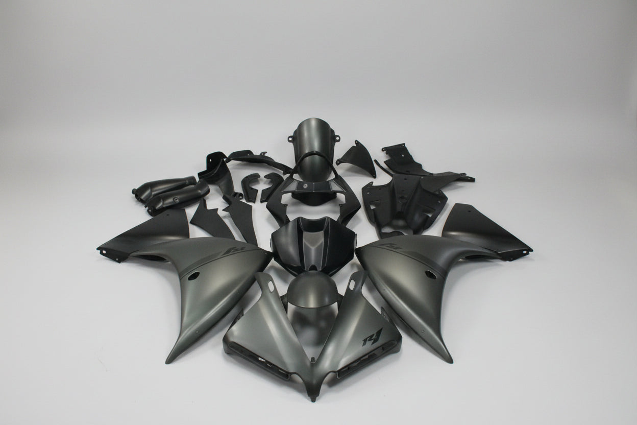 Motorcycle bodywork parts on a white background