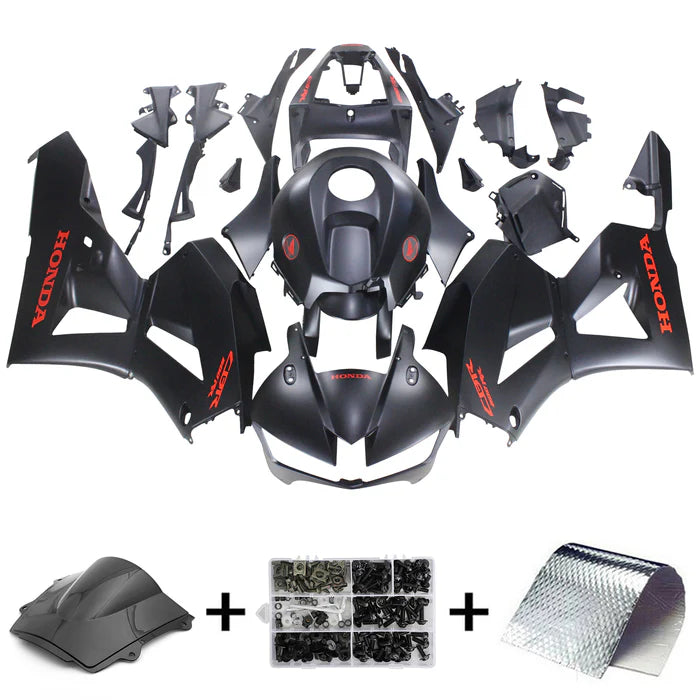 2013-2023 Honda CBR600 Fairing Matte Black & Red Logo Kit