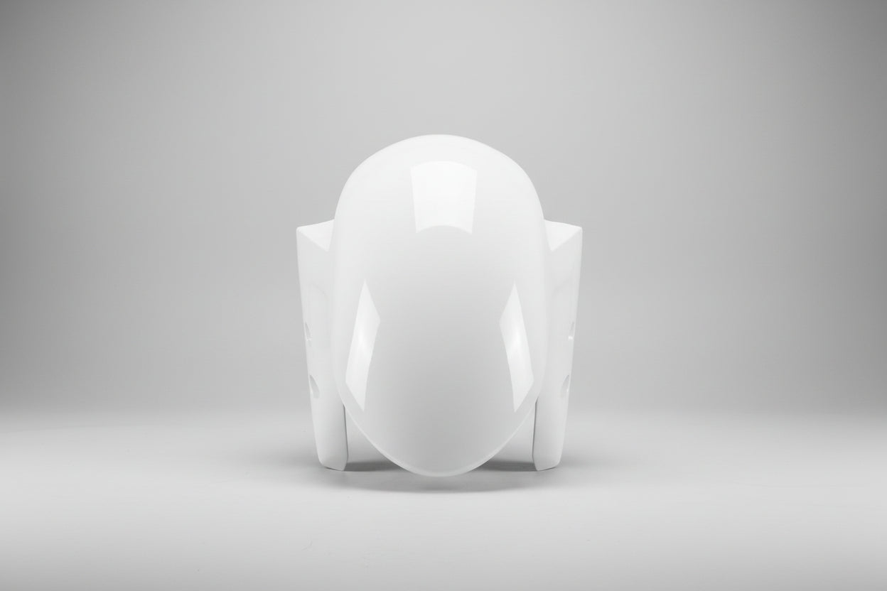 White motorcycle fairing on a white background