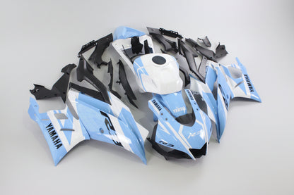 Motorcycle body panels with Yamaha branding on a white background