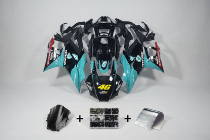 Motorcycle bodywork kit with Petronas and VR46 branding on a white background