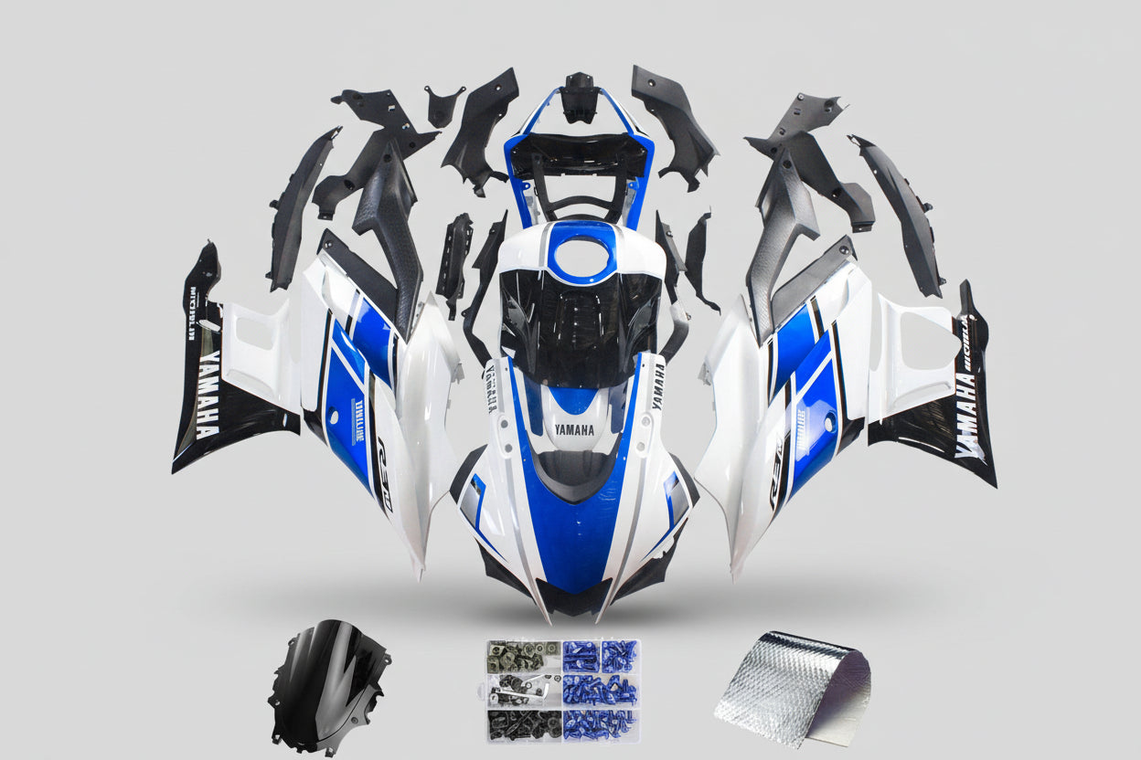 Motorcycle bodywork kit with Yamaha branding on a white background