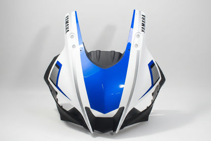 Motorcycle windshield with Yamaha branding on a white background