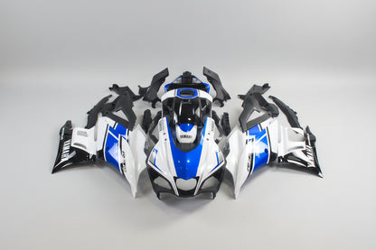 Yamaha motorcycle bodywork pieces on a white background