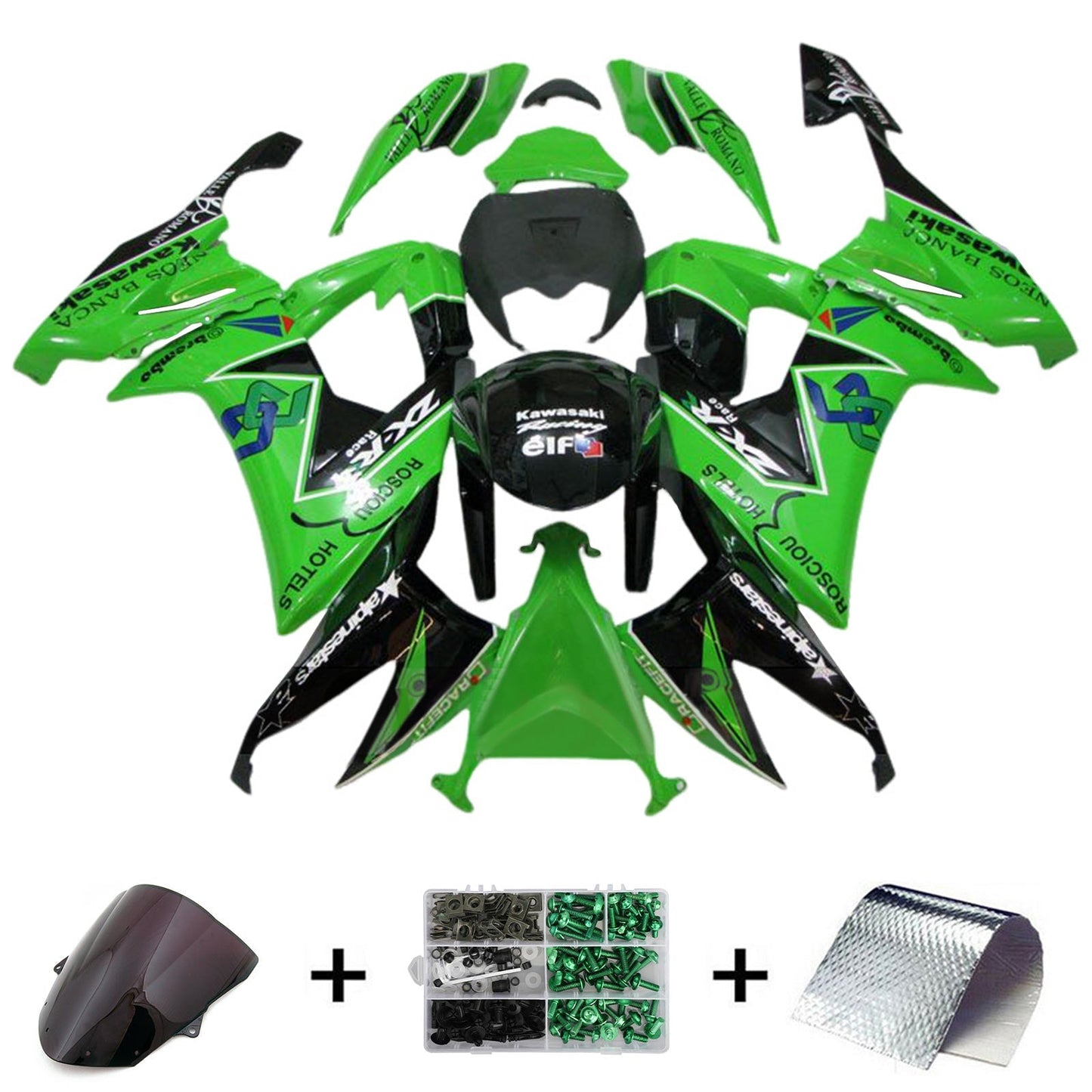 2008-2010 Kawasaki ZX10R Fairing Kit Bodywork Plastic ABS