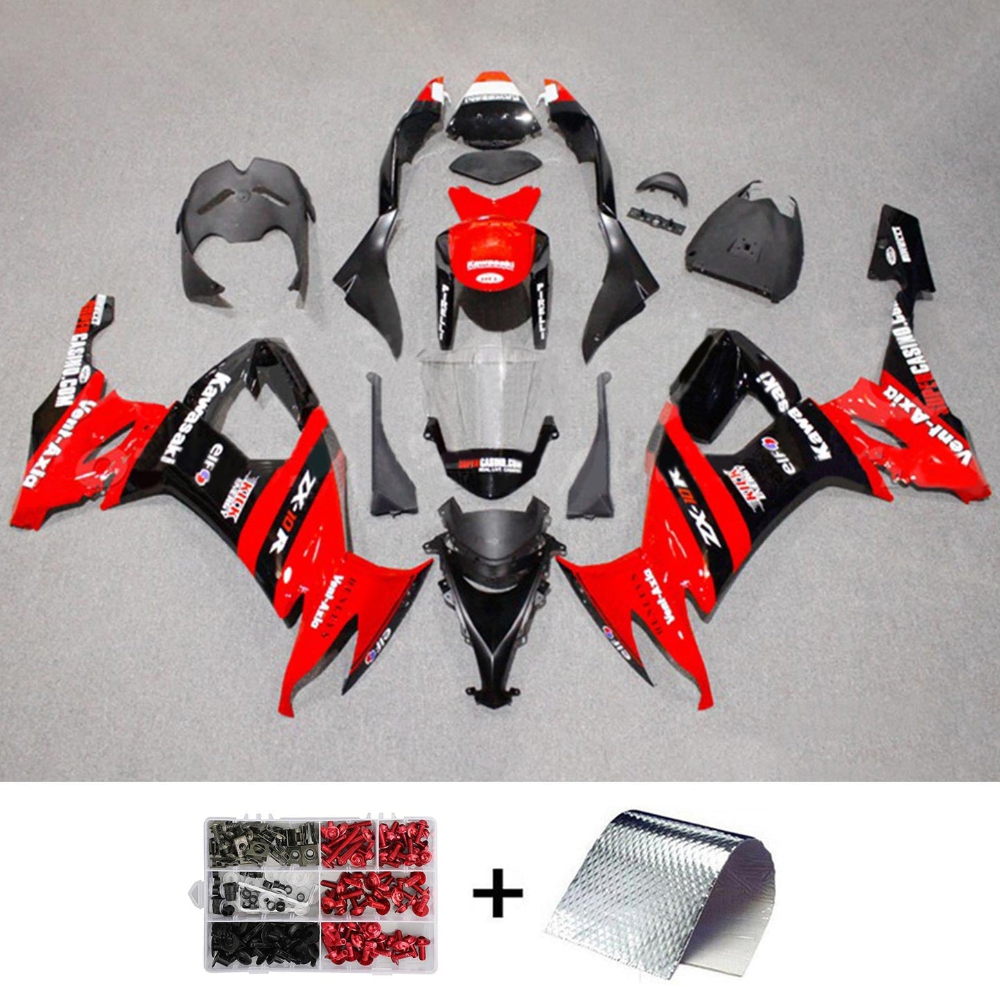 2008-2010 Kawasaki ZX10R Fairing Kit Bodywork Plastic ABS