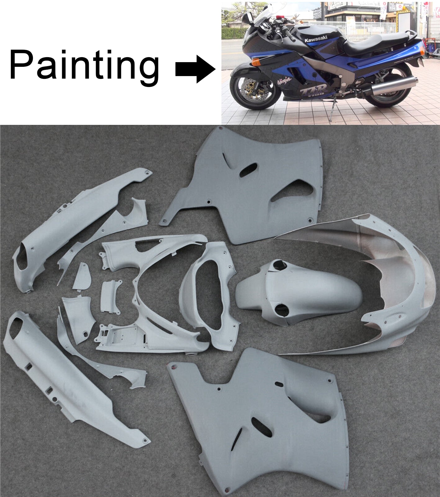 1993-2003 Kawasaki ZZR1100 Fairing Kit Bodywork Plastic