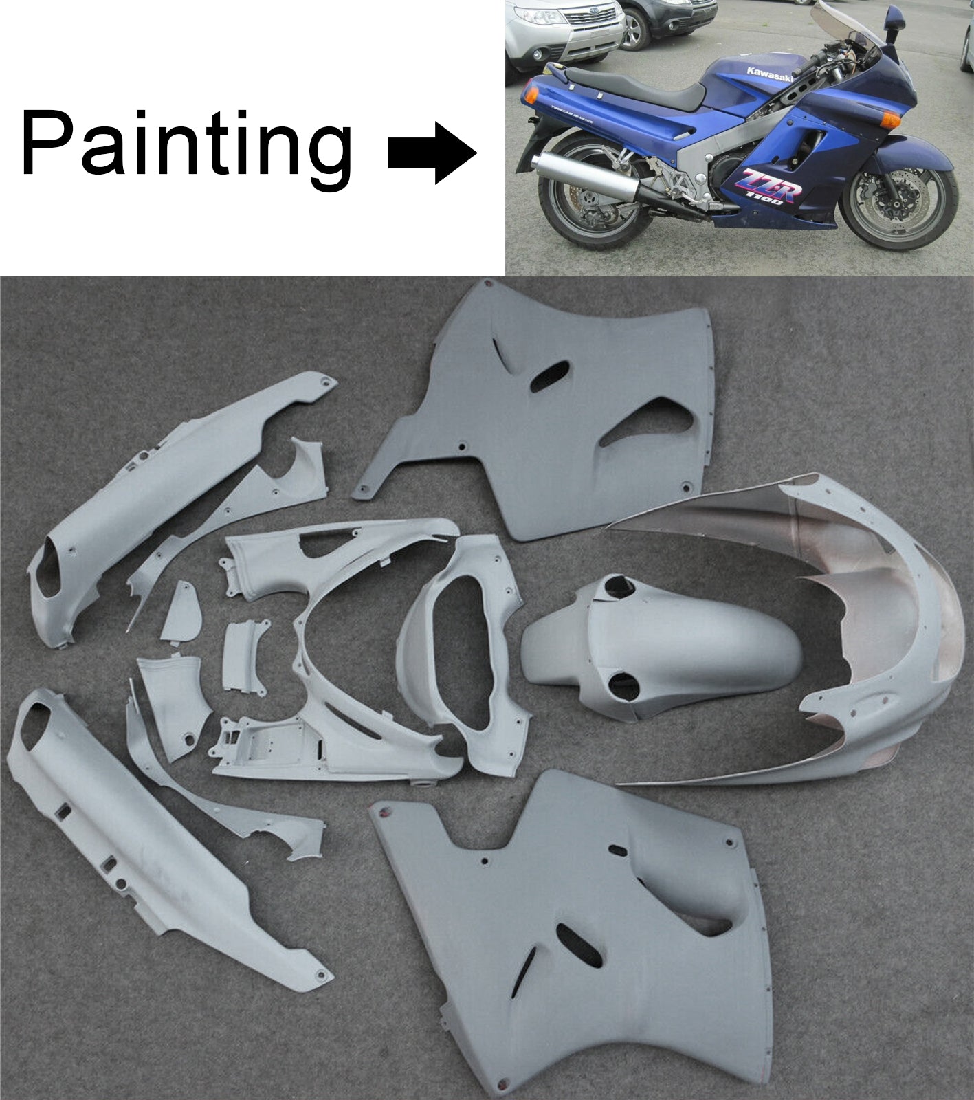 1993-2003 Kawasaki ZZR1100 Fairing Kit Bodywork Plastic