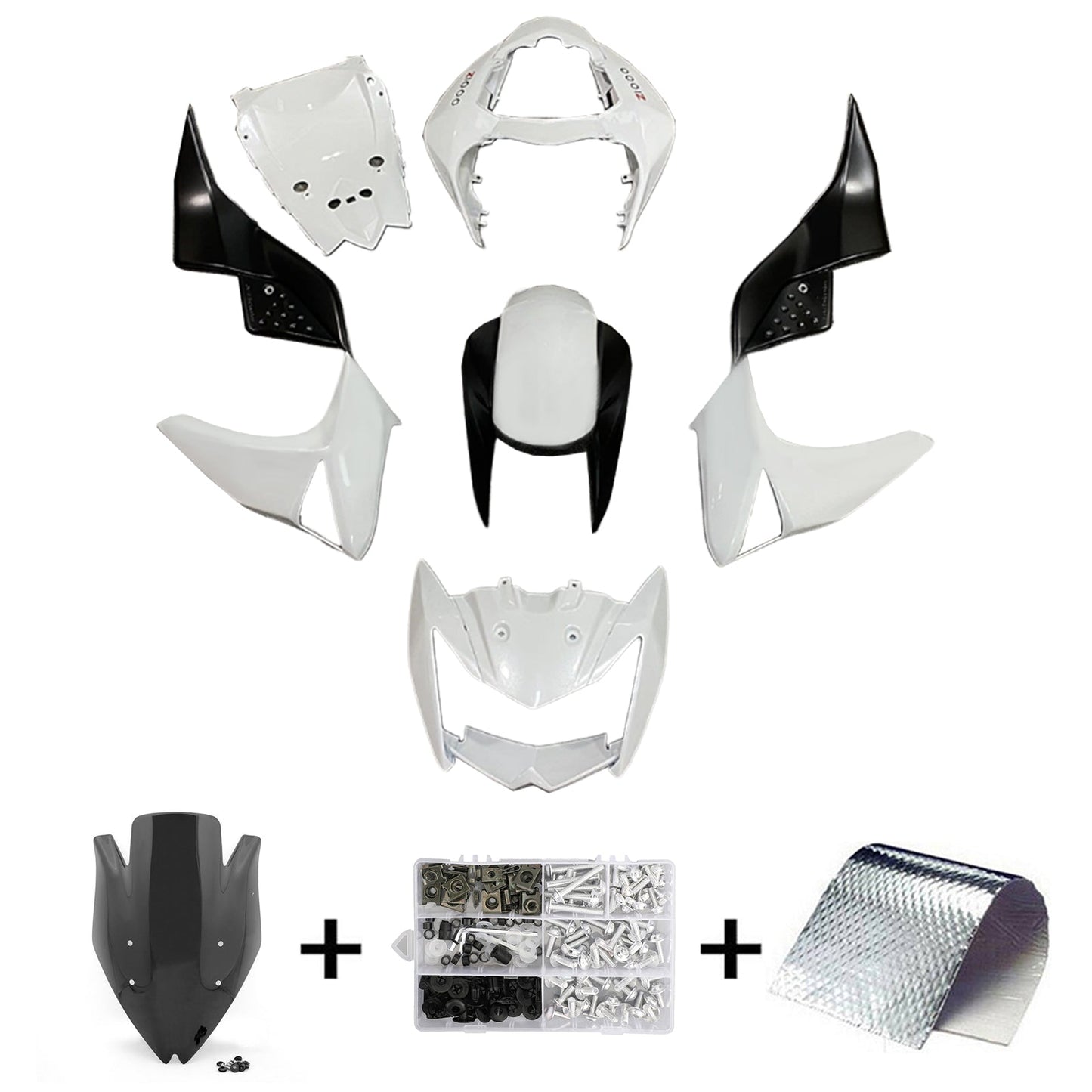 2007-2009 Kawasaki Z1000 Fairing Kit Bodywork Plastic ABS