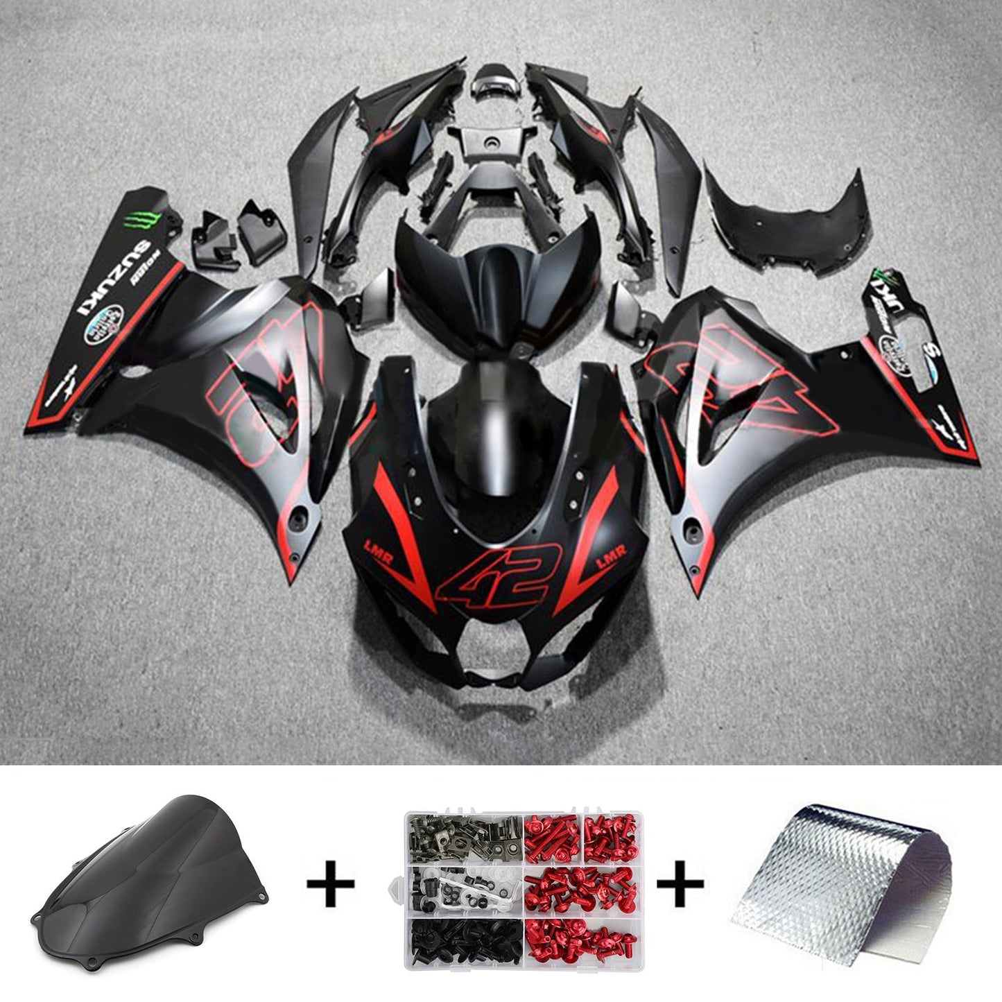 2017-2024 Suzuki GSXR1000 K17 Fairing Kit Bodywork Plastic ABS