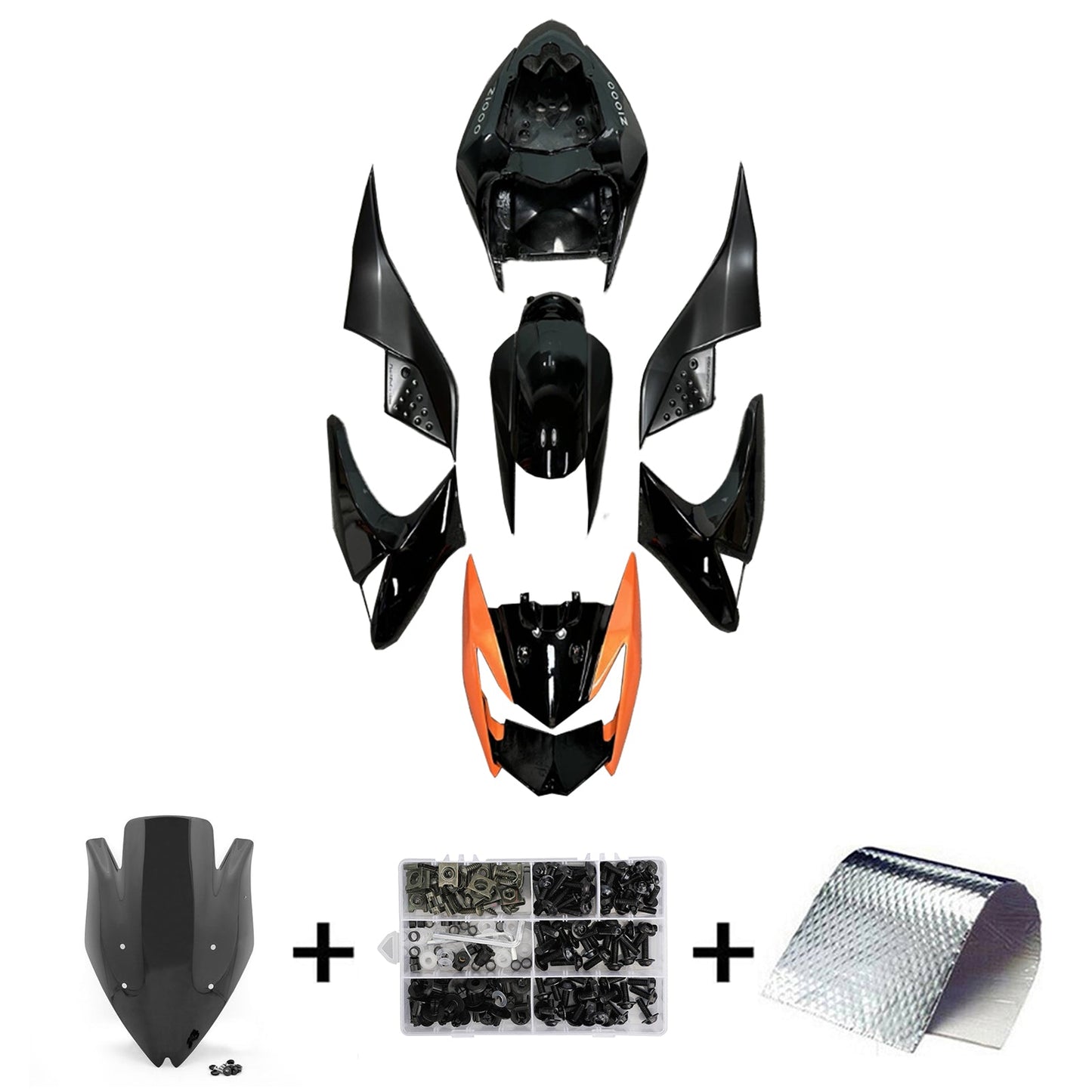 2007-2009 Kawasaki Z1000 Fairing Kit Bodywork Plastic ABS