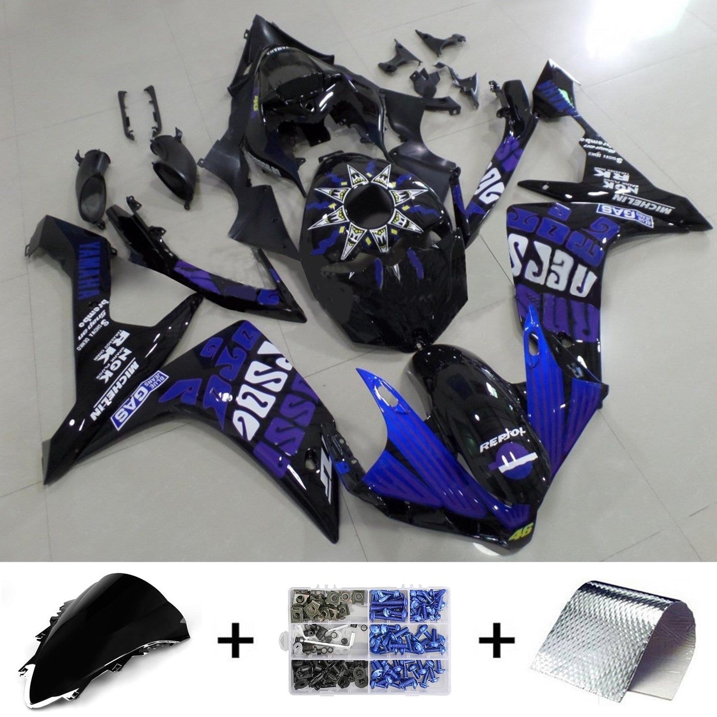2007-2008 Yamaha YZF 1000 R1 Fairing Kit Bodywork Plastic ABS
