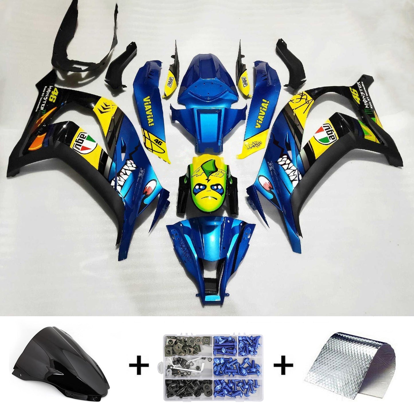 2016-2020 Kawasaki ZX10R Fairing Kit Bodywork Plastic ABS