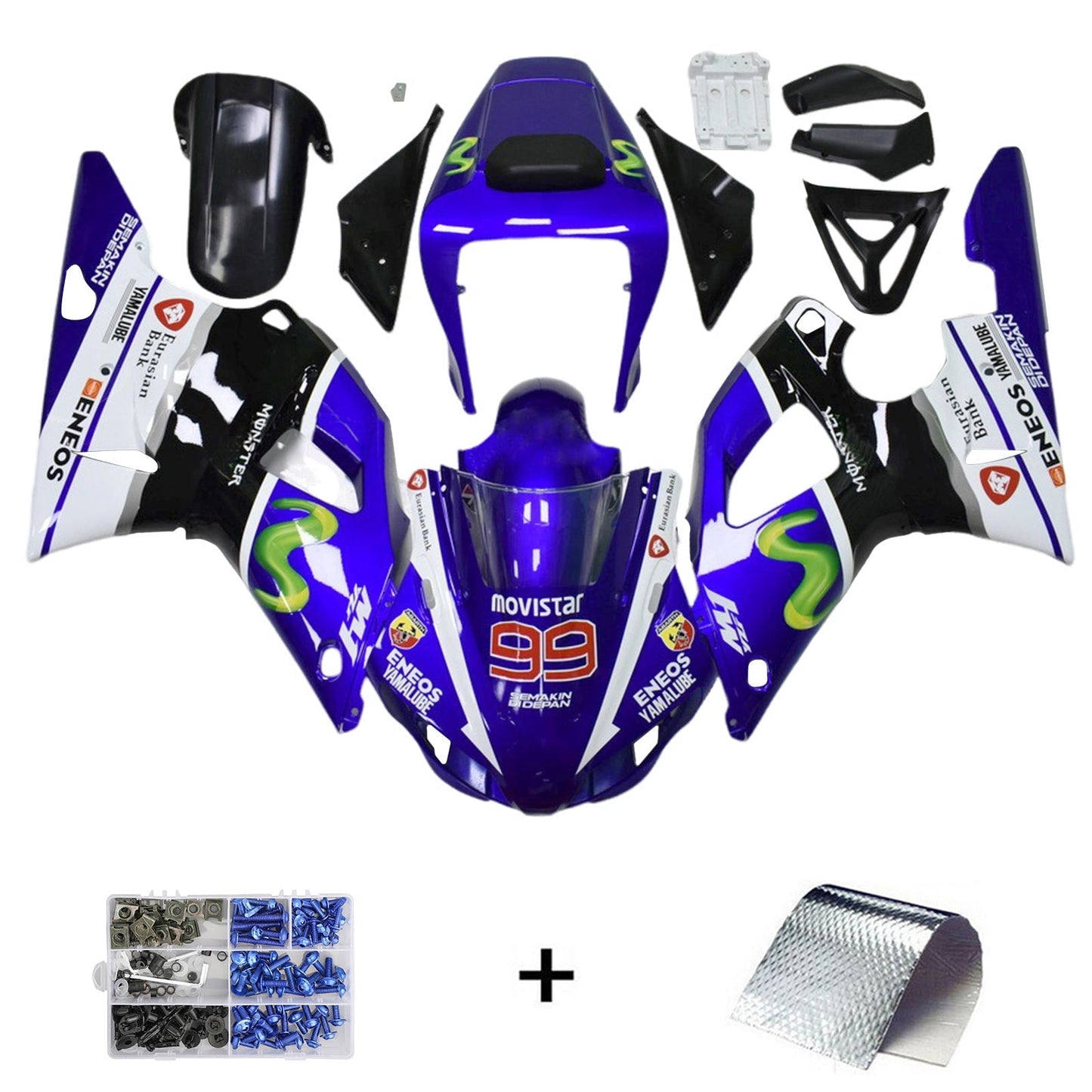 1998-1999 Yamaha YZF-R1 Fairing Kit Bodywork Plastic ABS