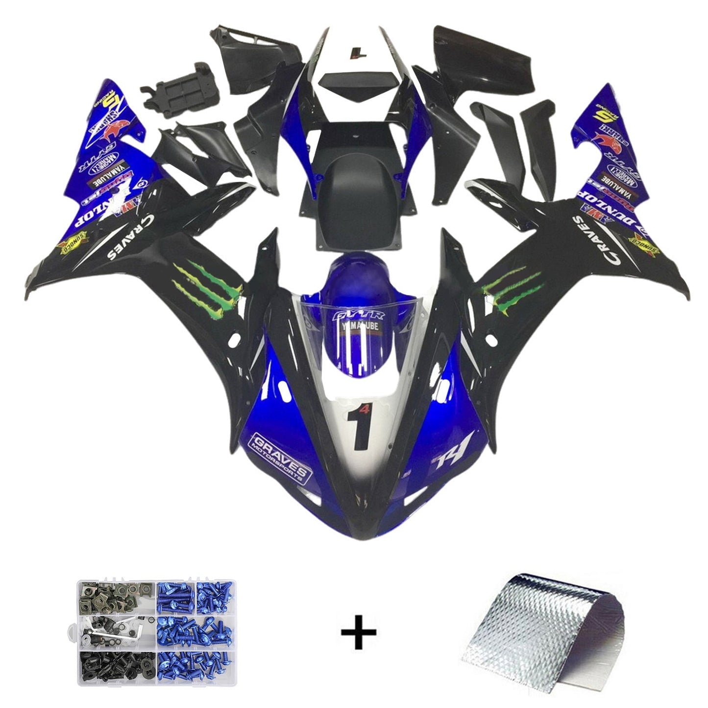 2002-2003 Yamaha YZF 1000 R1 Fairing Kit Bodywork Plastic ABS