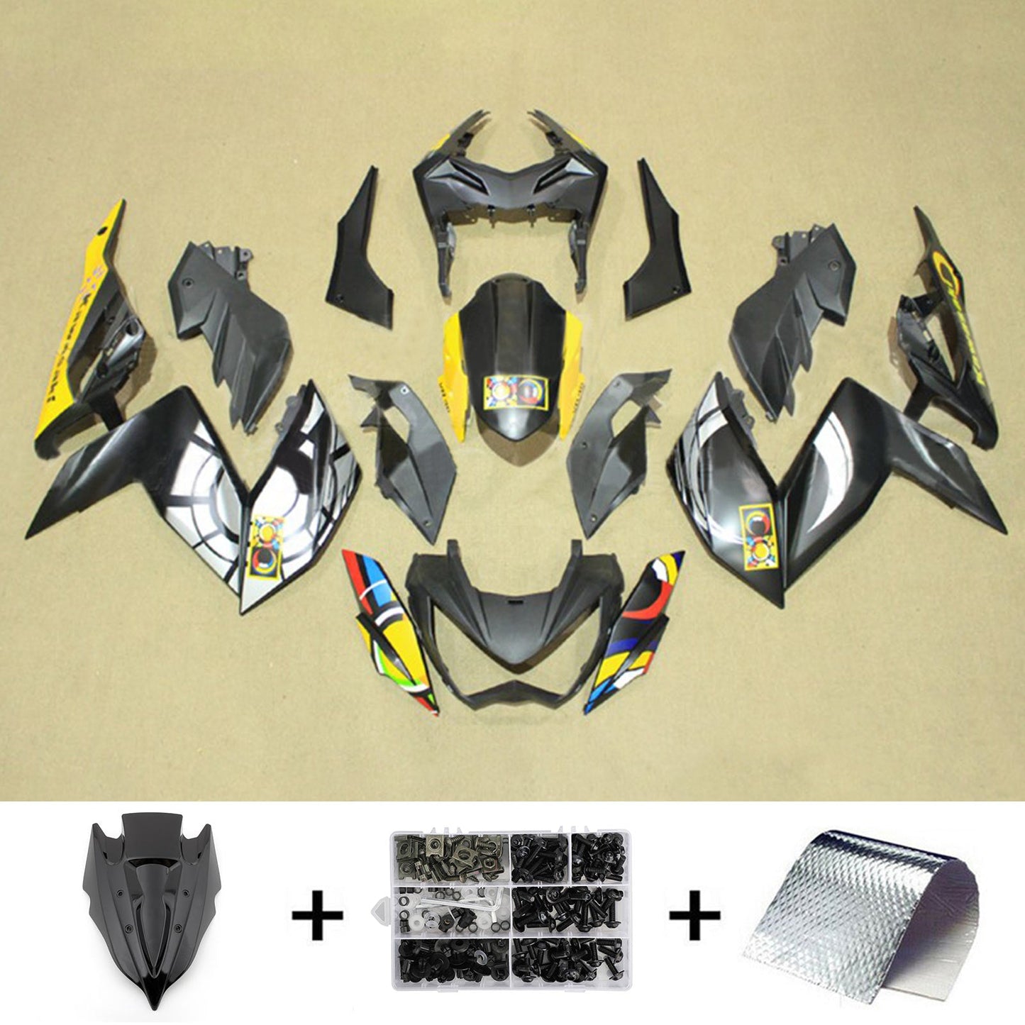 2015-2016 Kawasaki Z250 Z300 Fairing Kit Bodywork Plastic ABS