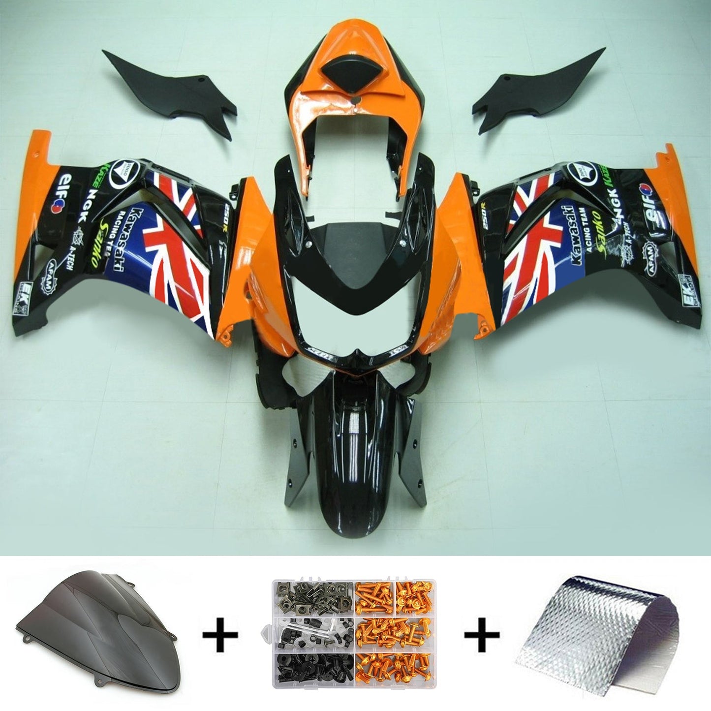 2008-2012 Kawasaki EX250/Ninja250R Fairing Kit Bodywork Plastic ABS