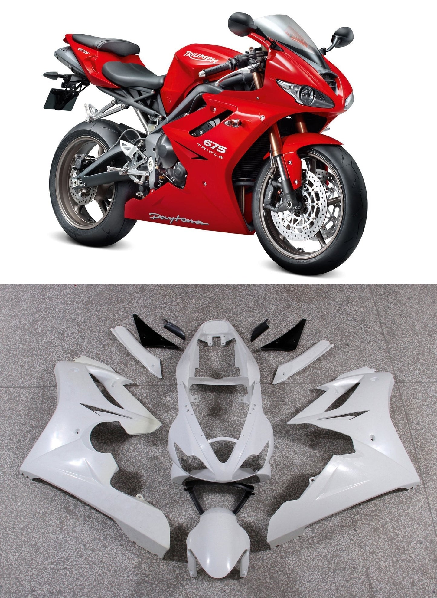 2006-2008 Fit For Triumph Daytona 675 Bodywork Fairing ABS Injection Molding 9 Color Generic