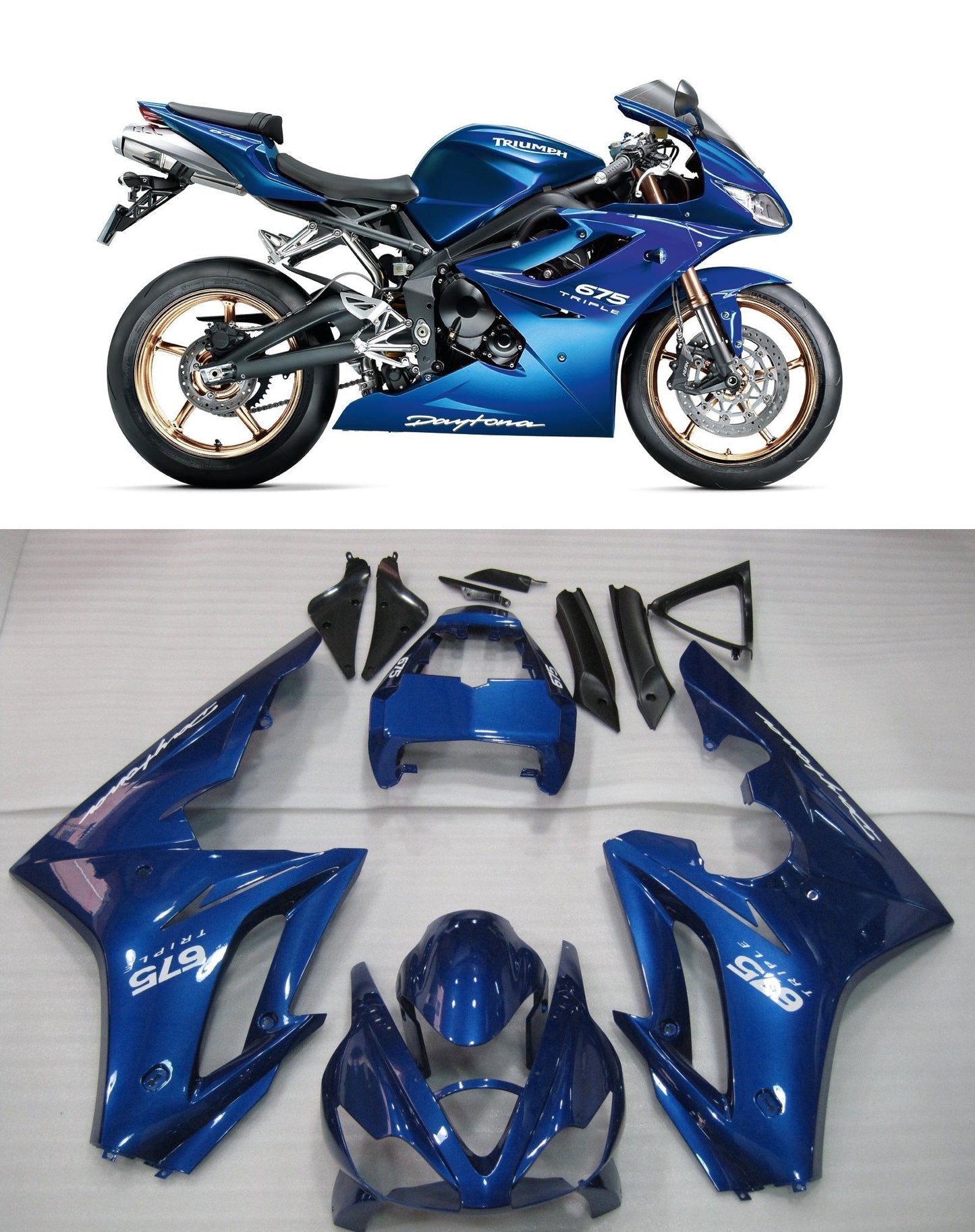 2006-2008 Fit For Triumph Daytona 675 Bodywork Fairing ABS Injection Molding 9 Color Generic