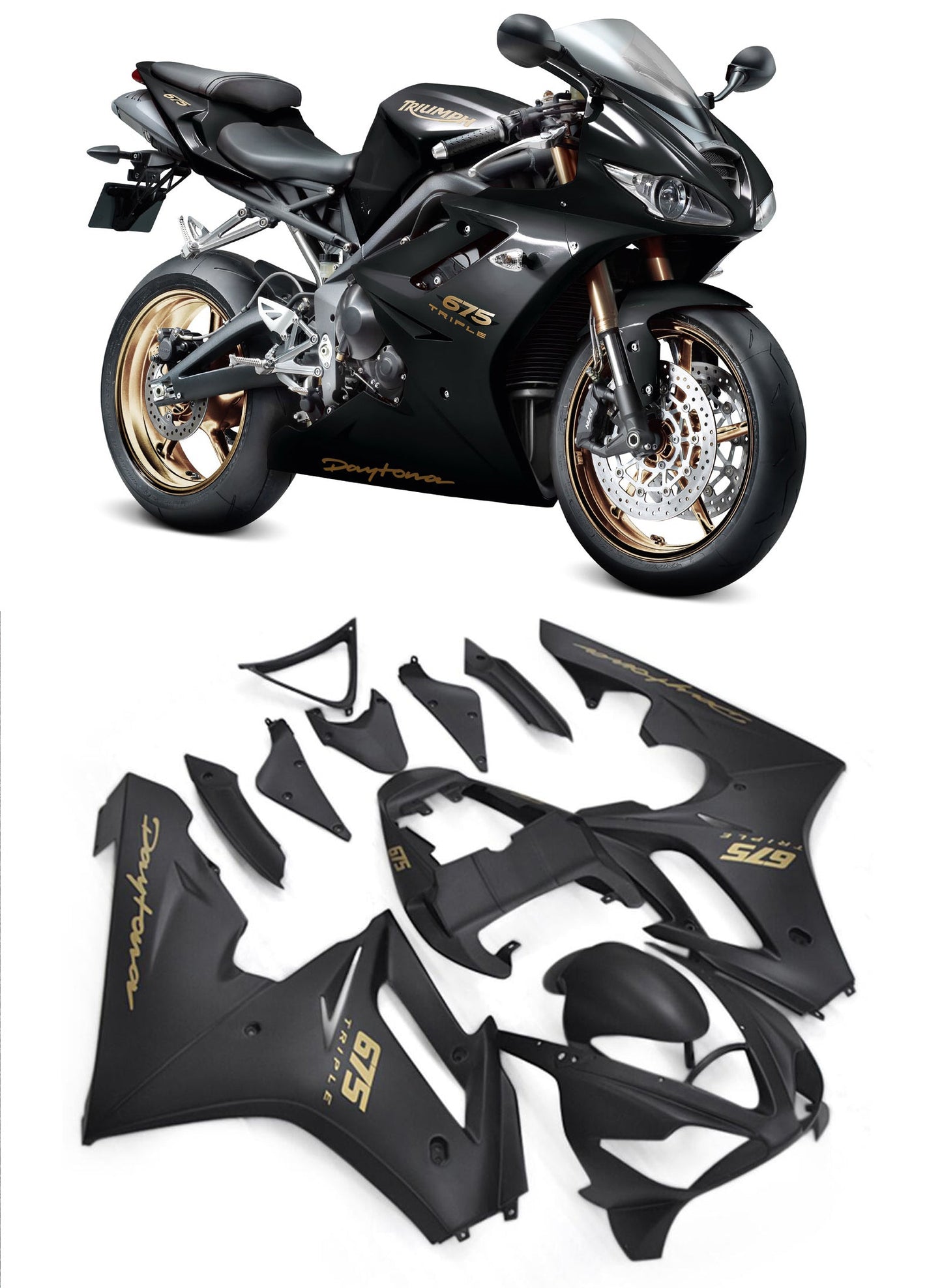 2006-2008 Fairings Triumph Daytona 675 Black Daytona  Generic
