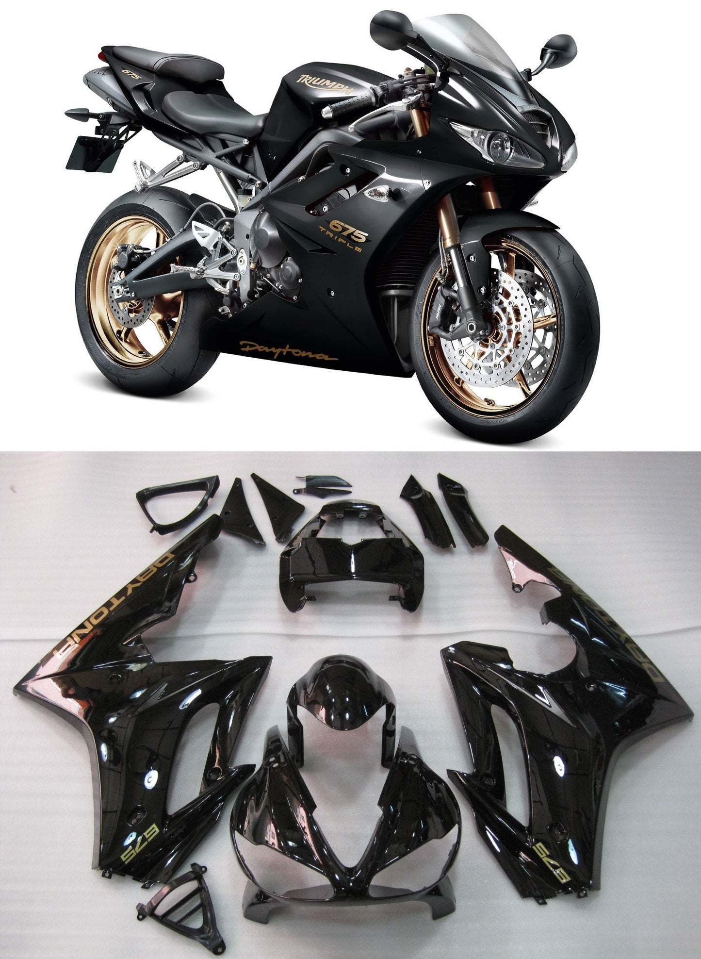 2006-2008 Fit For Triumph Daytona 675 Bodywork Fairing ABS Injection Molding 9 Color Generic