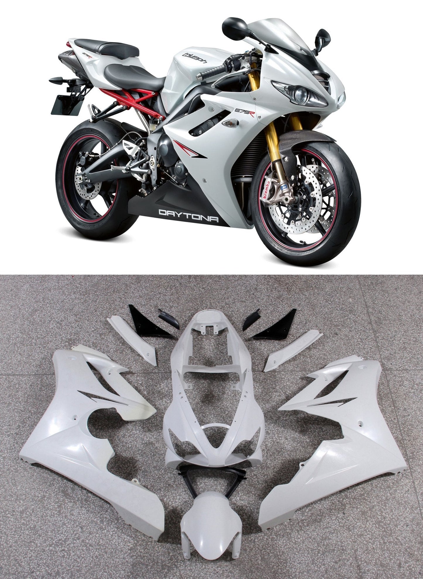 2006-2008 Fit For Triumph Daytona 675 Bodywork Fairing ABS Injection Molding 9 Color Generic