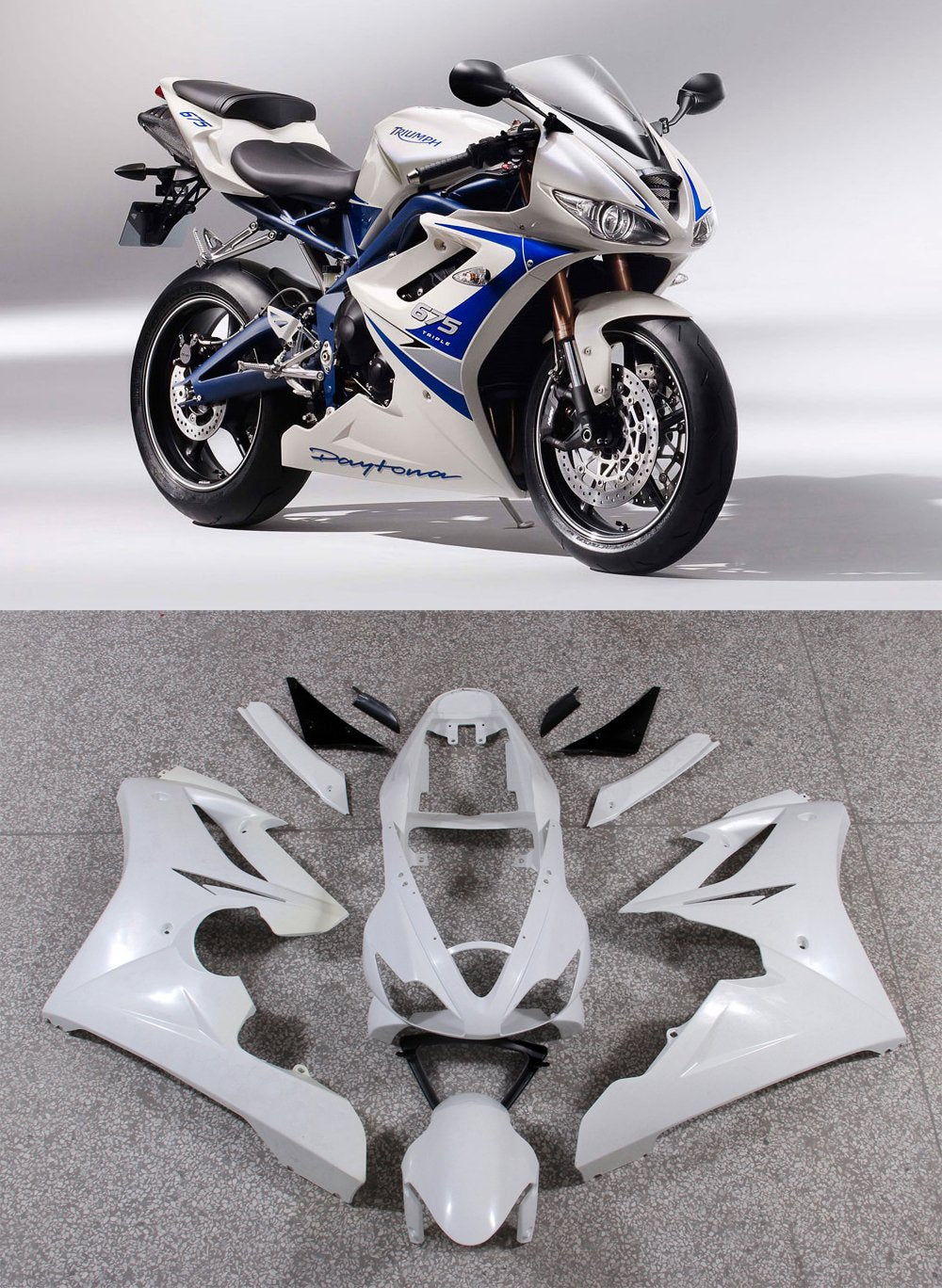 2006-2008 Fit For Triumph Daytona 675 Bodywork Fairing ABS Injection Molding 9 Color Generic