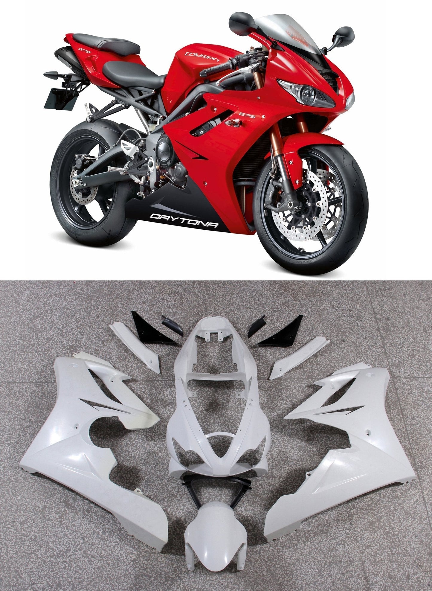 2006-2008 Fit For Triumph Daytona 675 Bodywork Fairing ABS Injection Molding 9 Color Generic