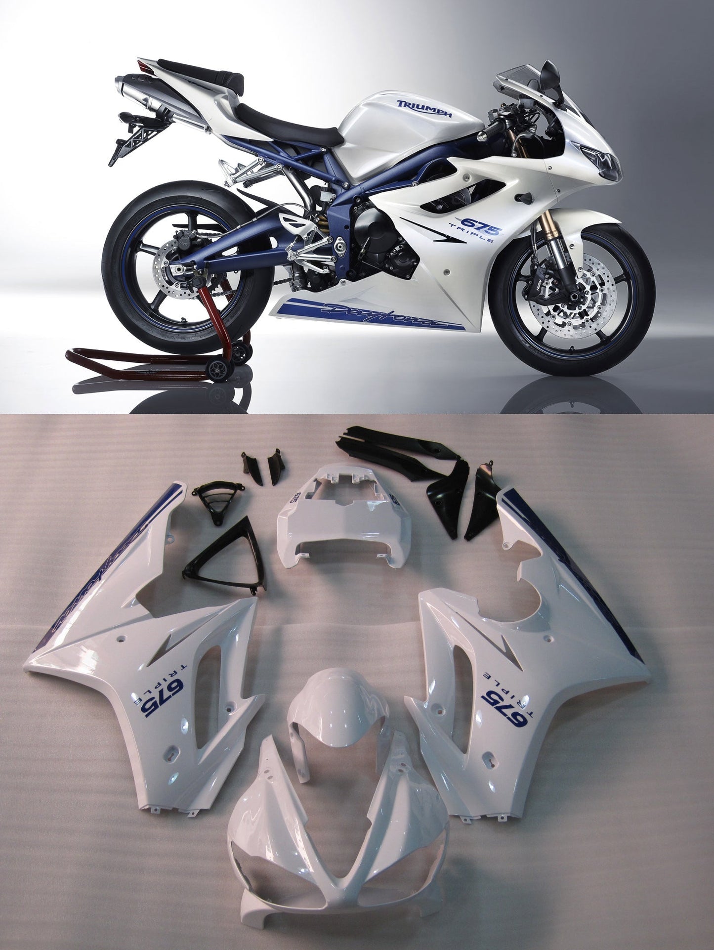 2009-2012 Fairings Triumph Daytona 675 White Blue Daytona  Generic