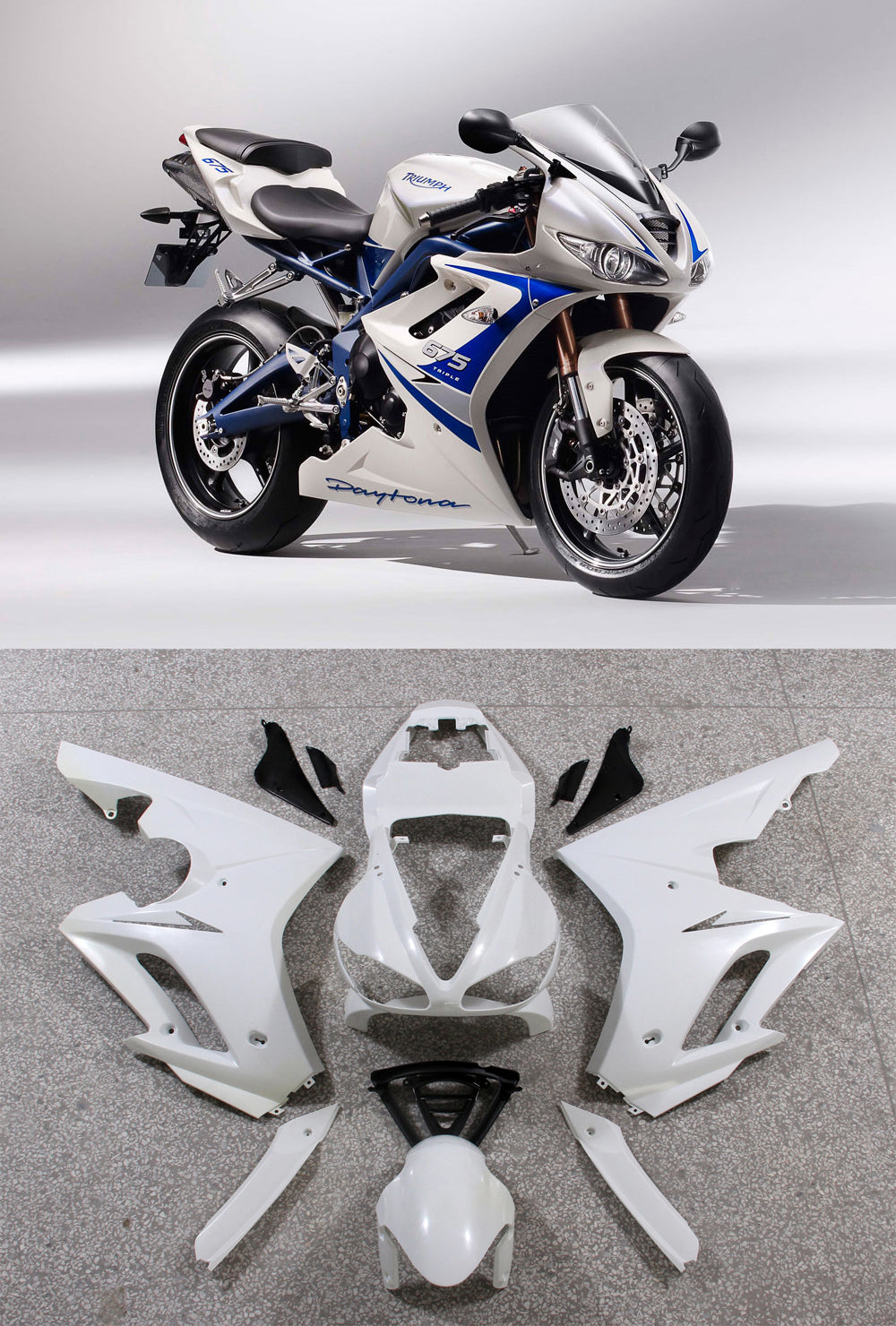 2009-2012 Fairings Triumph Daytona 675 White Blue 675  Generic