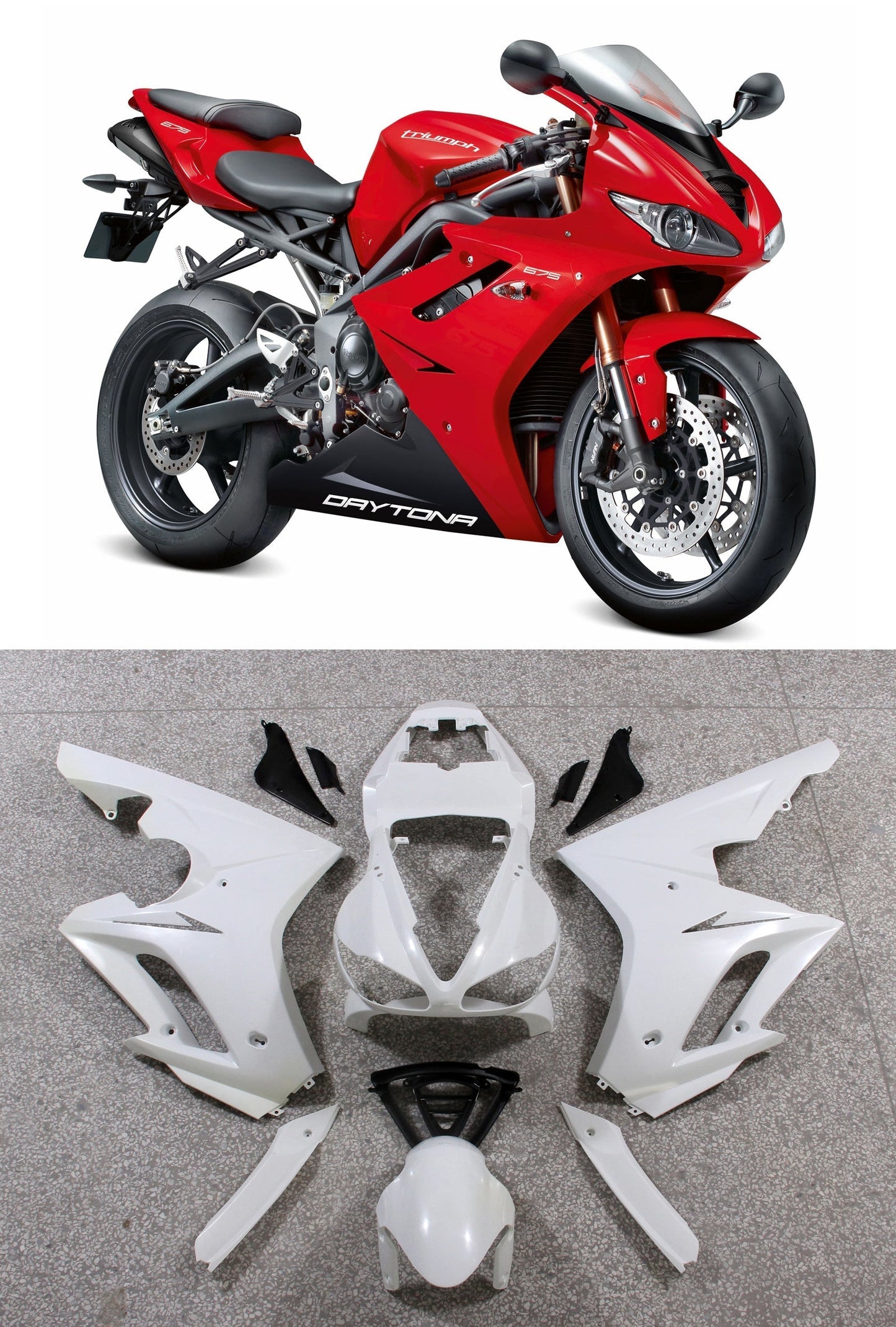 2009-2012 Fairings Triumph Daytona Red Black Daytona  Generic