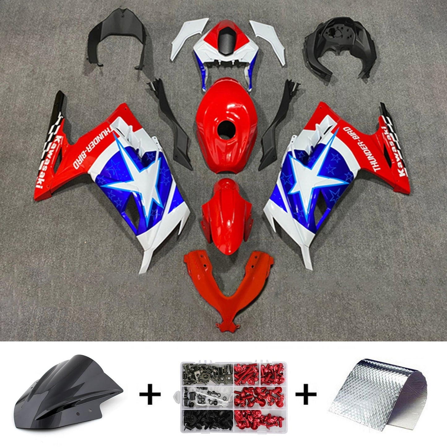 2013-2024 Kawasaki EX300 Ninja300 Fairing Kit Bodywork Plastic ABS