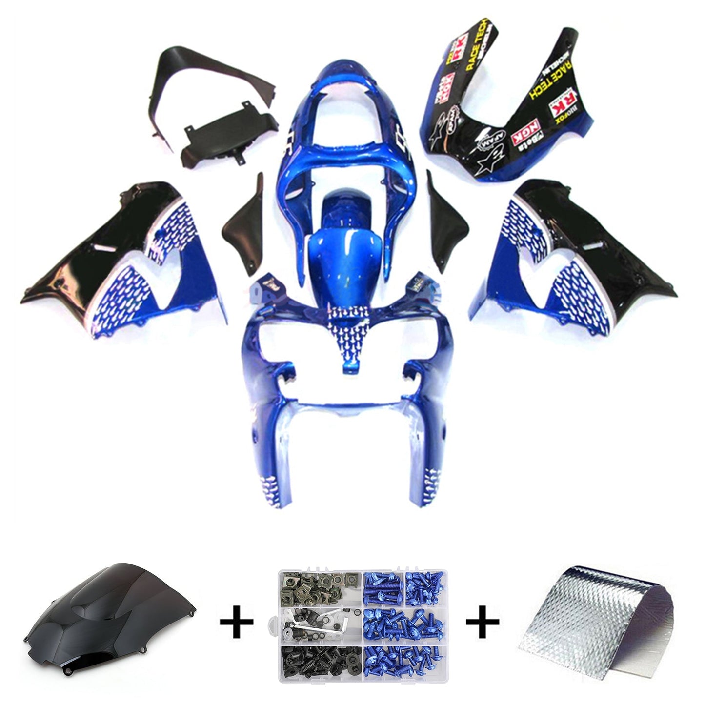 2002-2003 Kawasaki ZX9R Fairing Kit Bodywork Plastic ABS