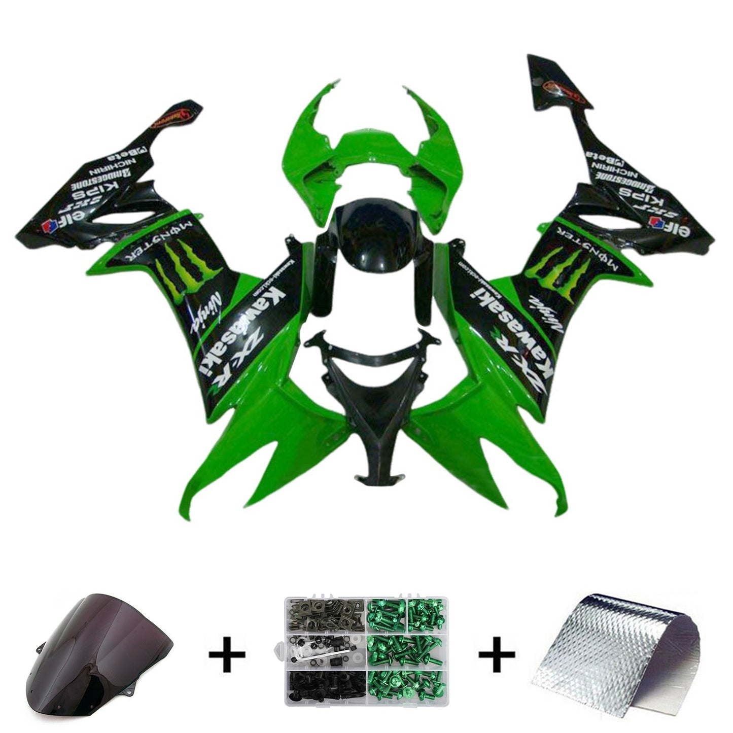 2008-2010 Kawasaki ZX10R Fairing Kit Bodywork Plastic ABS