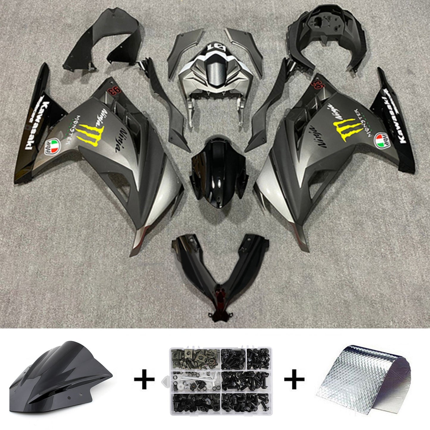2013-2024 Kawasaki EX300 Ninja300 Fairing Kit Bodywork Plastic ABS