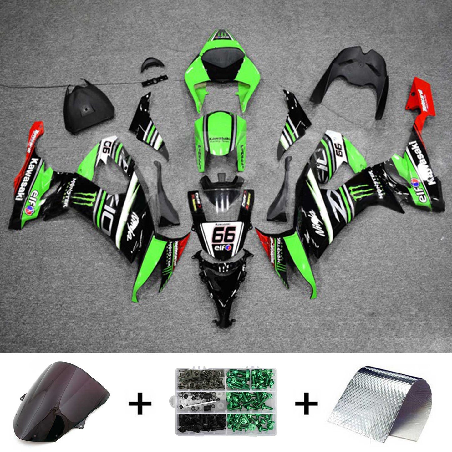 2008-2010 Kawasaki ZX10R Fairing Kit Bodywork Plastic ABS